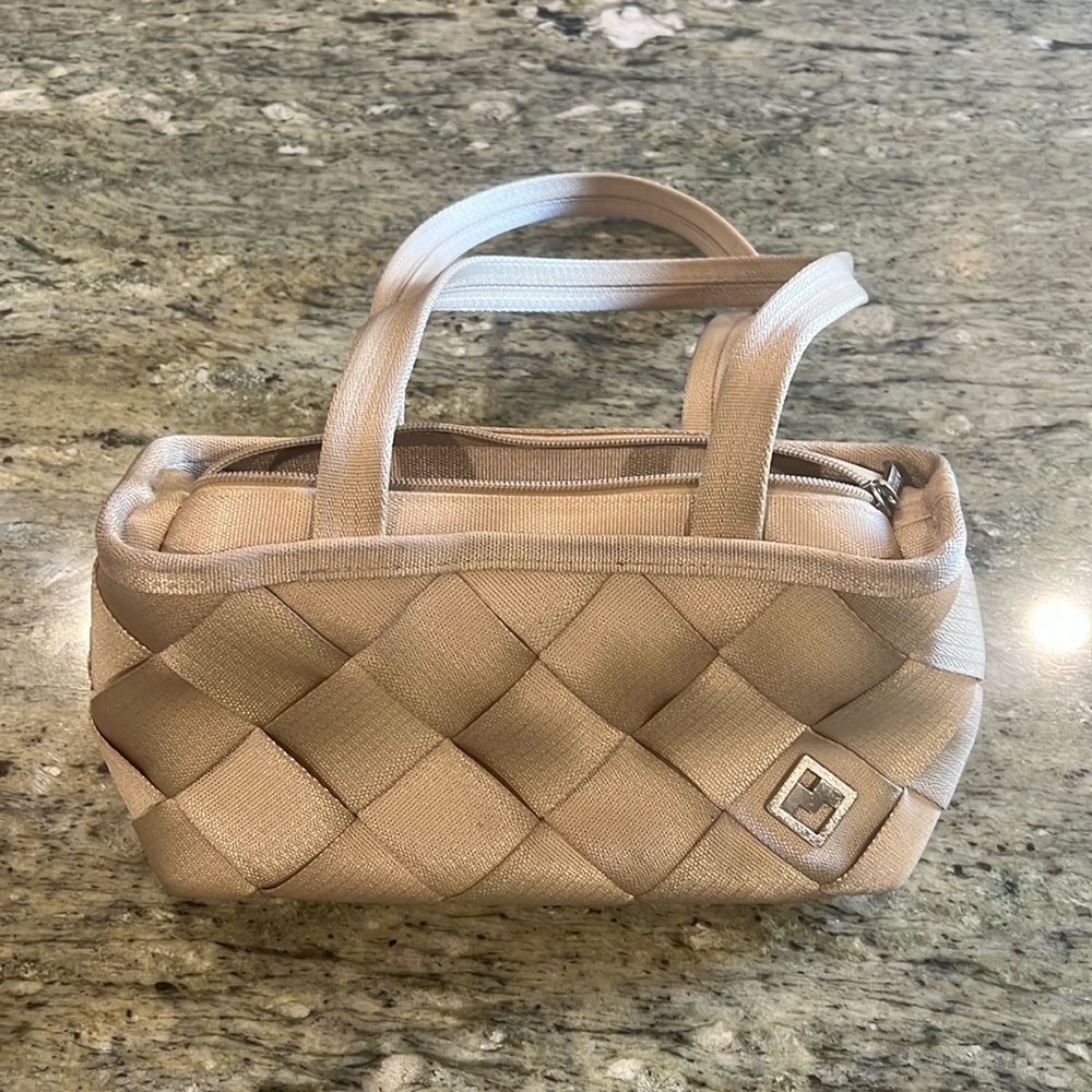Maggie Bags- Women’s Tan Recycled Seat Belt Bag Purse Over Shoulder Purse